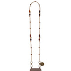 Long Phone Chain Strap "Zvezdelina" - Beige (120 cm)