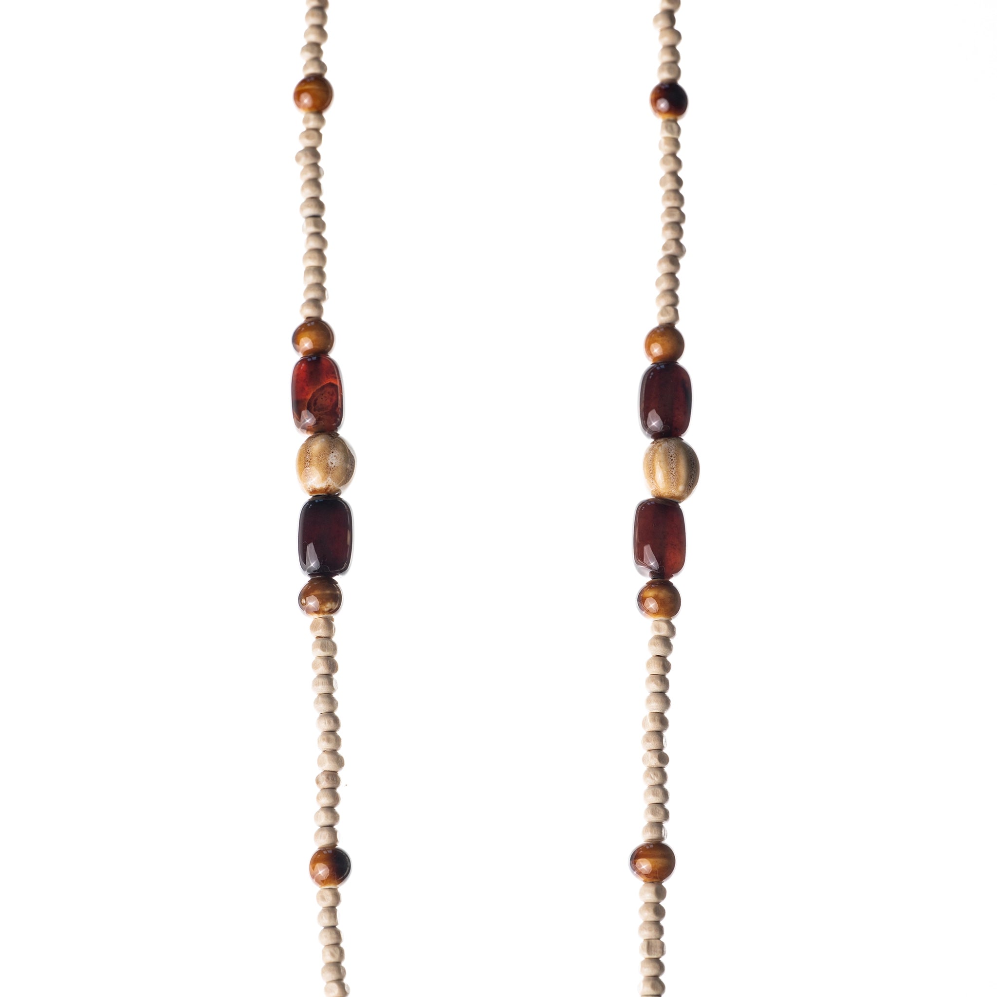 Set "Boho" - Beige Case + Long Beige Boho Chain
