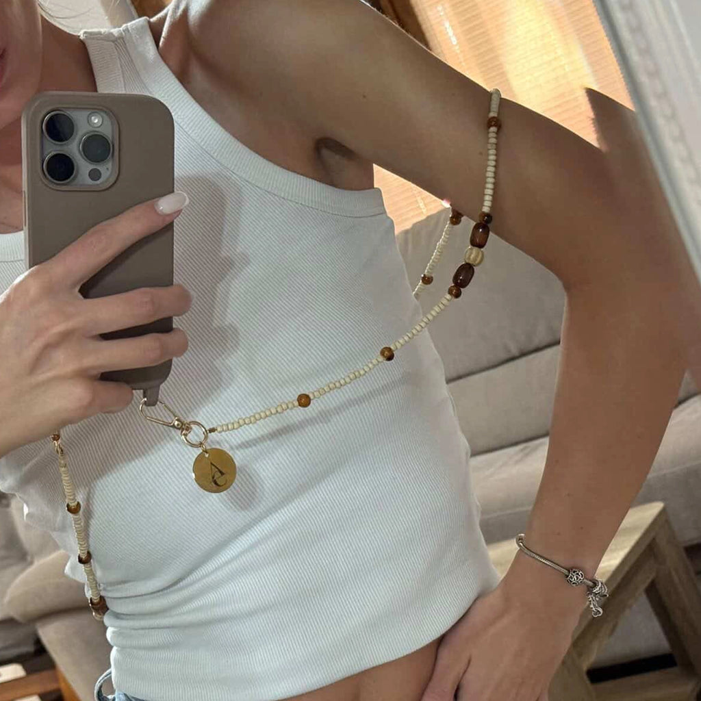 "Zvezdelina" Long Beige Chain 120cm