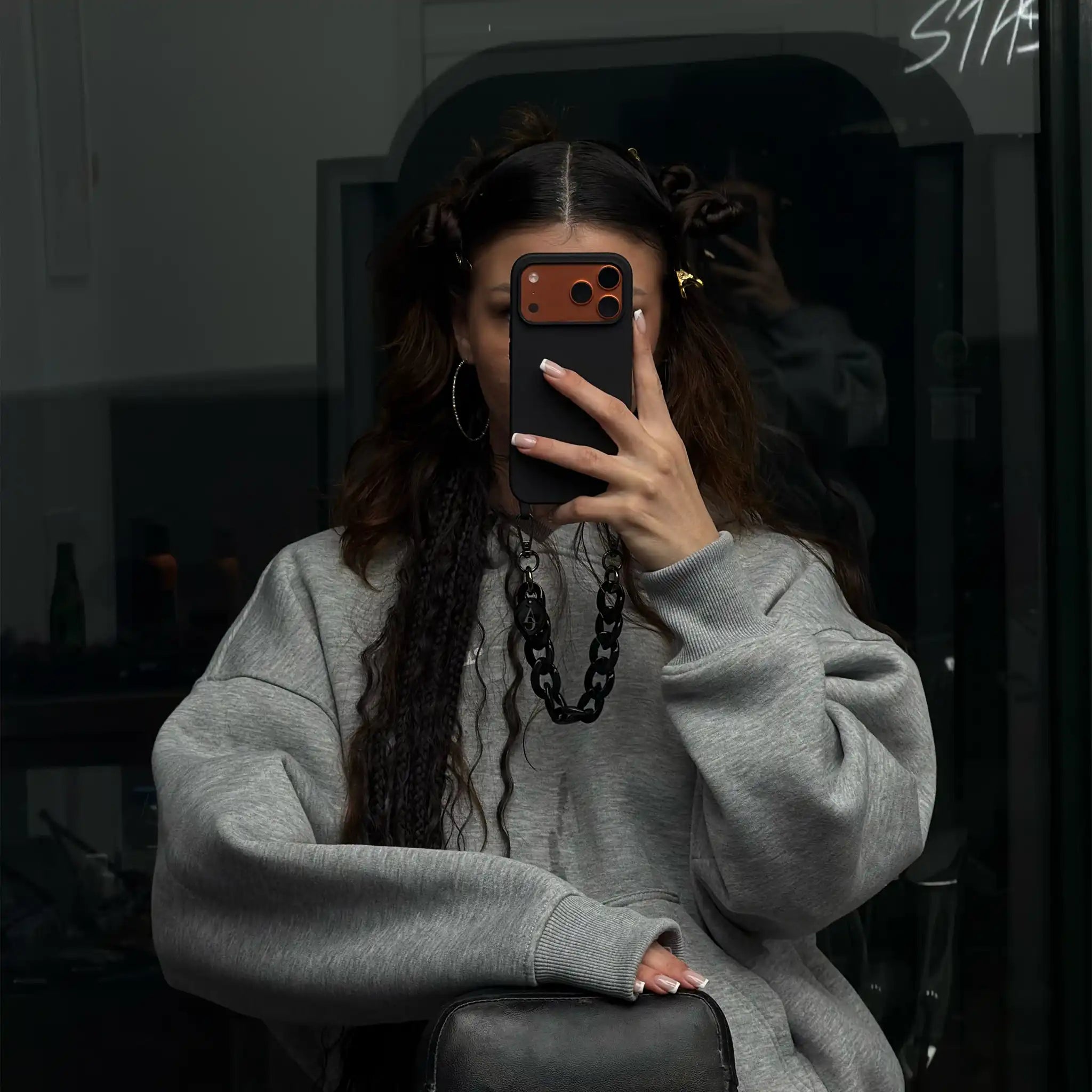 Set "Black Noir" - Black Case + Black Chain