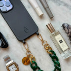 Set "Black Emerald" - Black Case + Dark Green Chain
