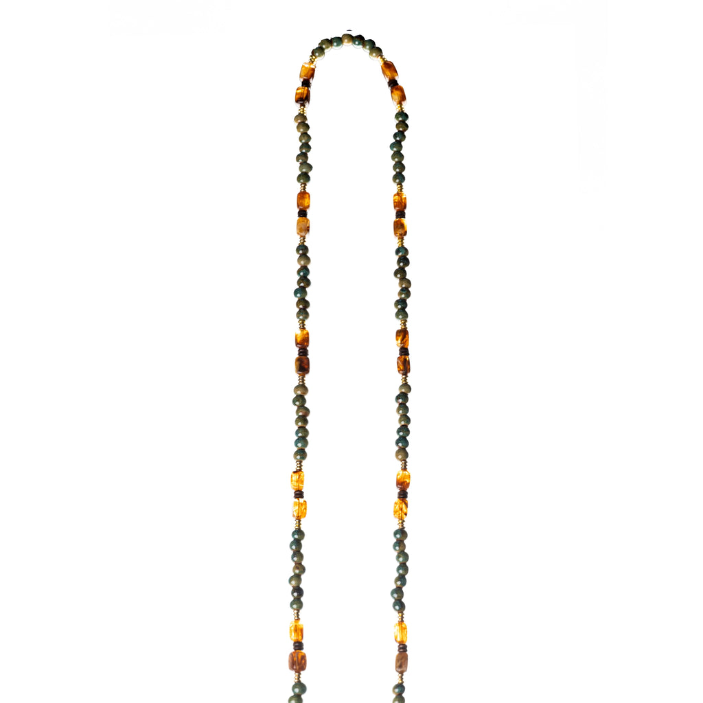 "Tsandrina" Long Dark Green Chain 120cm