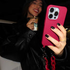 Soft Touch Case with rings "Cherry Noir" - Burgundy