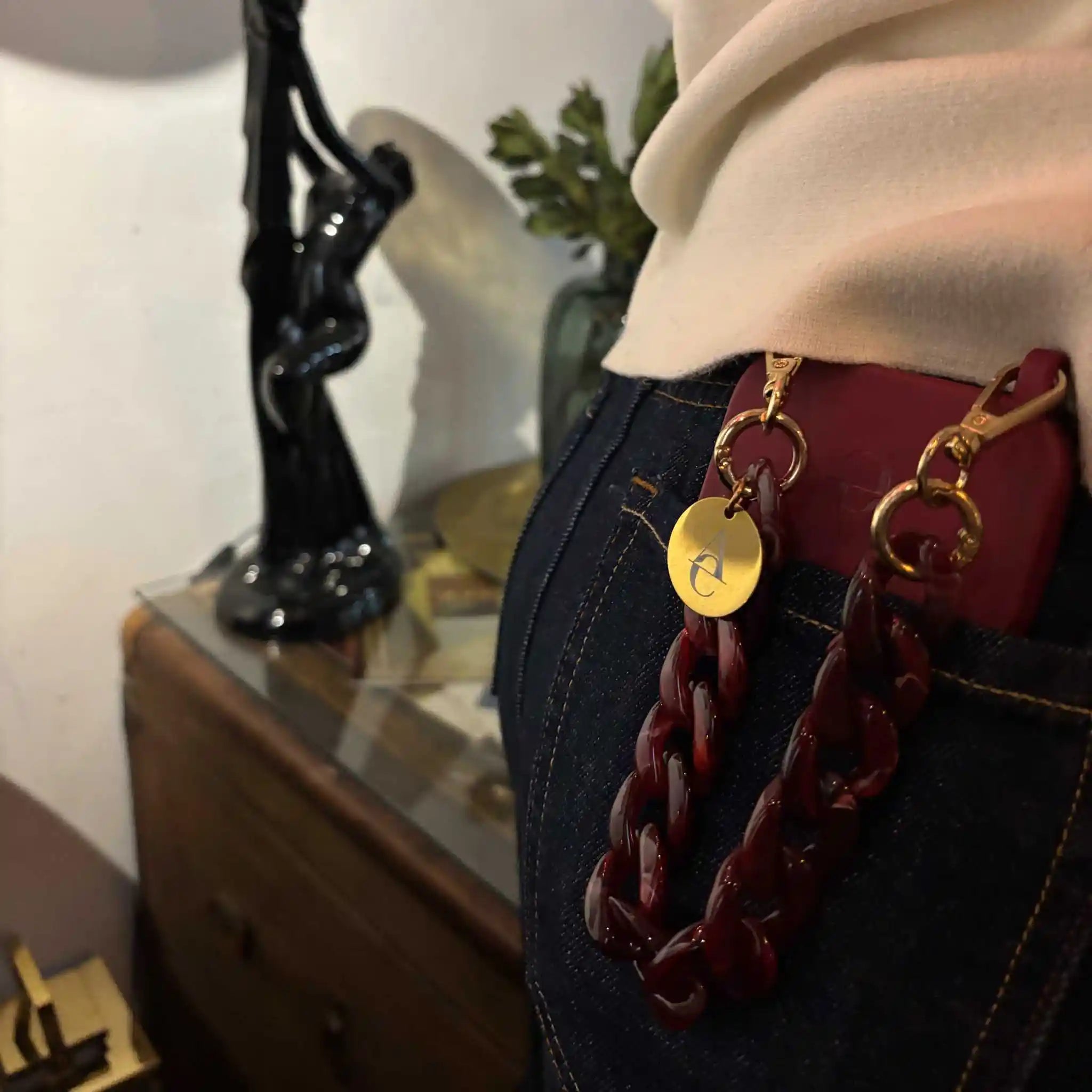 Soft Touch Case with rings "Cherry Noir" - Burgundy