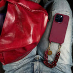 Set "Cherry Noir" - Burgundy Case + Dark Red Chain