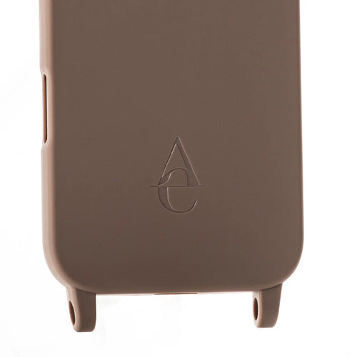 Бежов матов калъф за iPhone "Sandstone" с куки за верижка - soft-touch TPU силикон