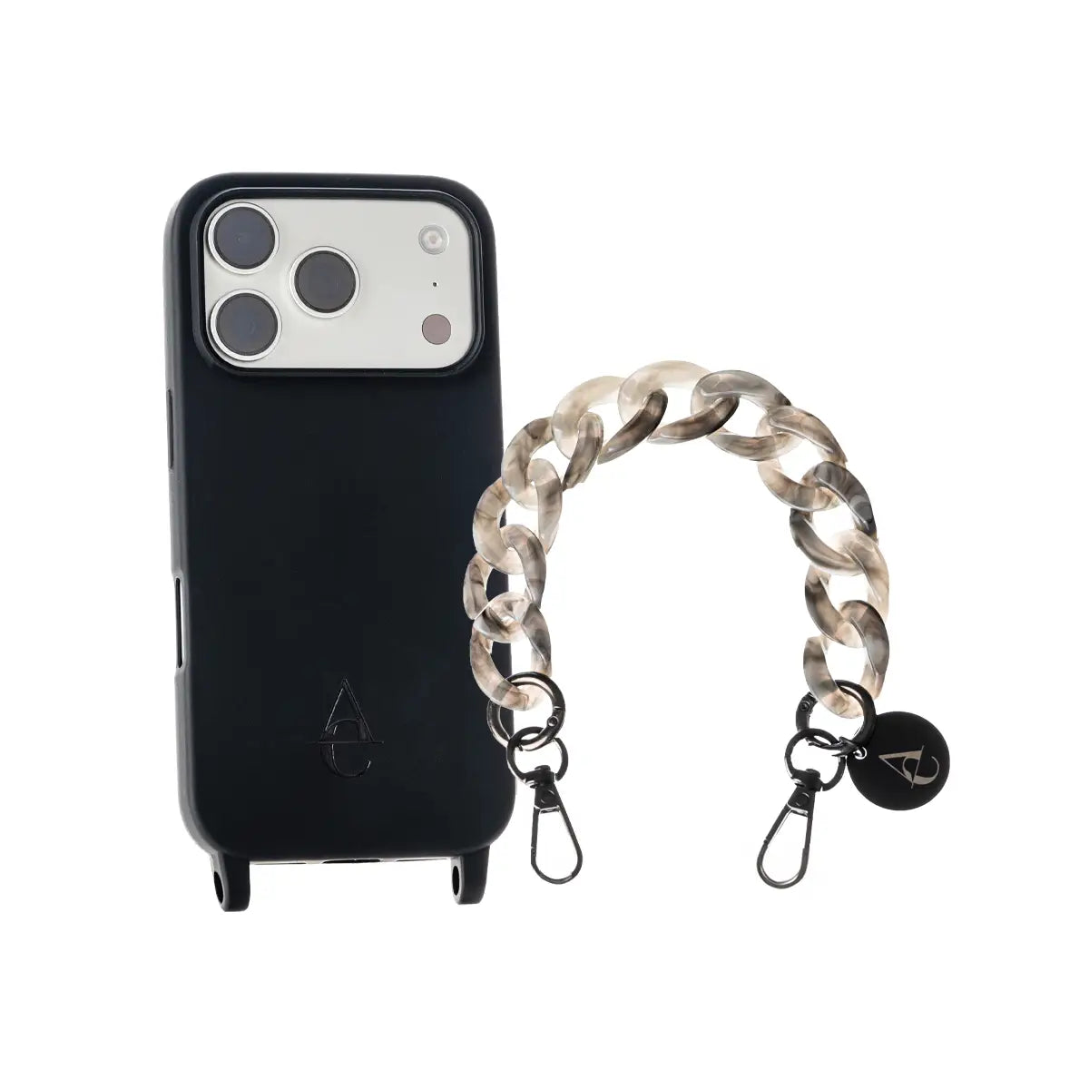 Set "Black Moon" - Black Case + Gray Chain