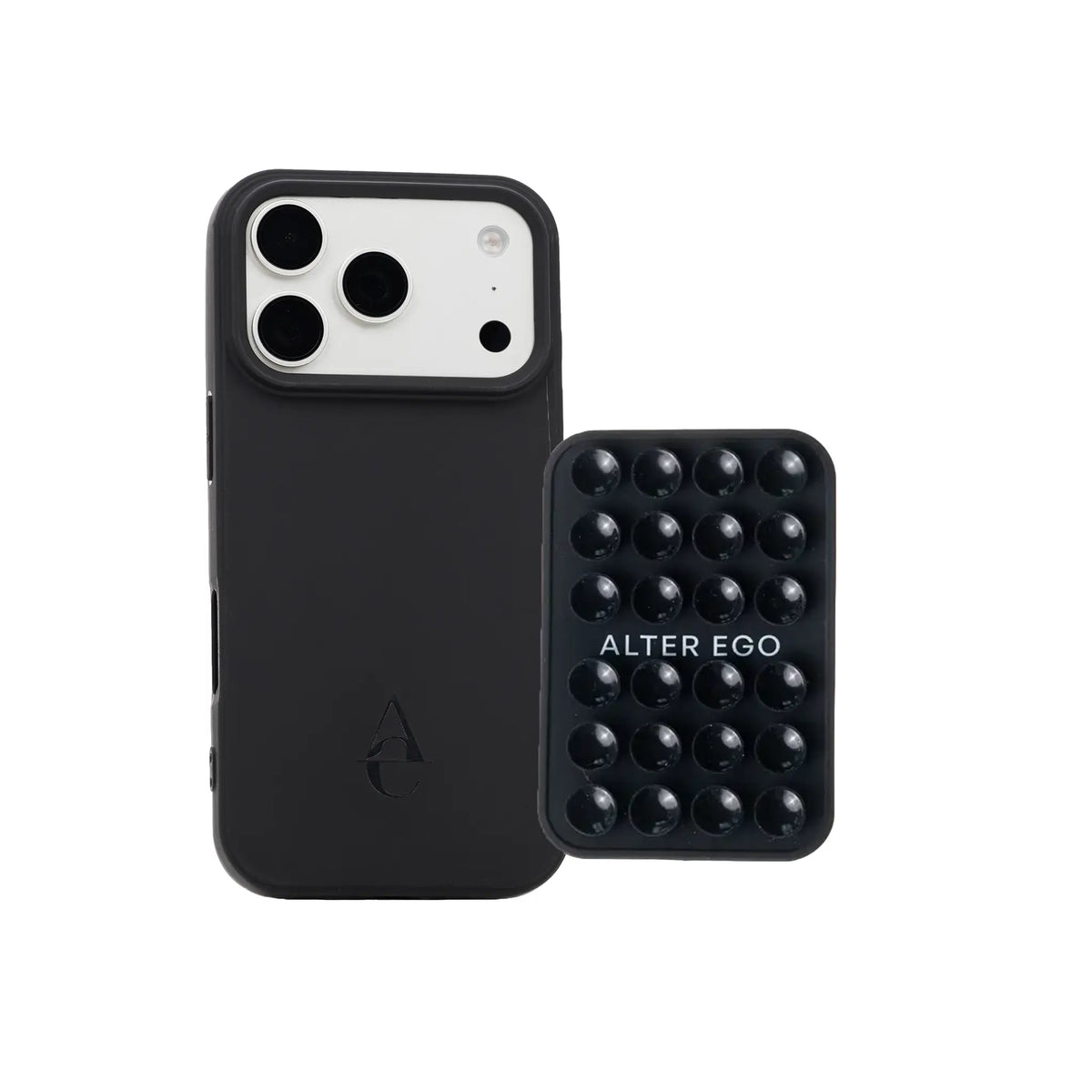 Комплект "Onyx" - черен кейс + самозалепваща стойка за iPhone
