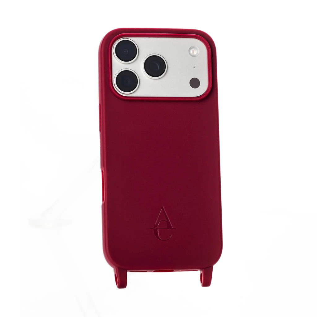 Soft Touch Case with rings "Cherry Noir" - Burgundy