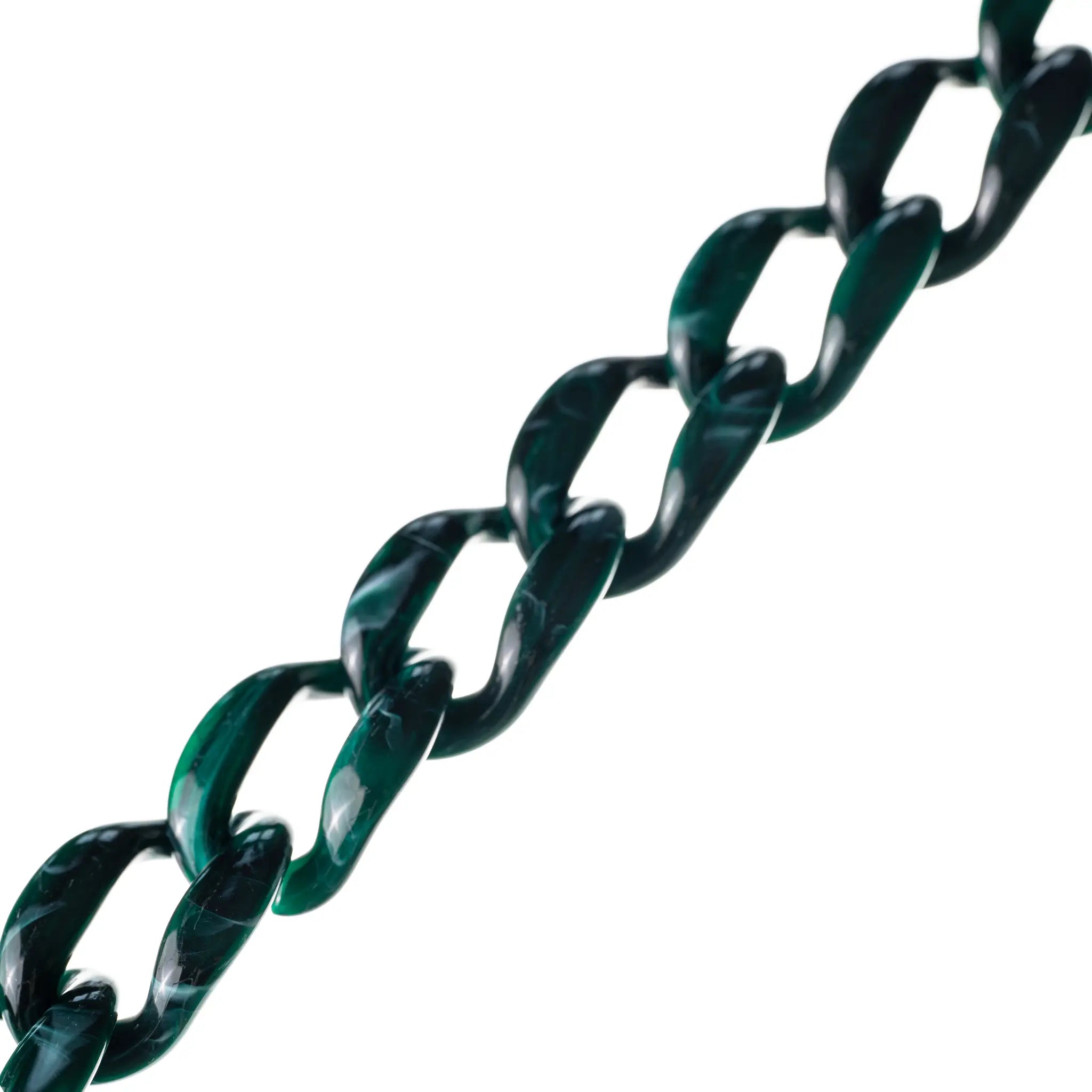 "Moss" Long Dark Green Chain 120cm