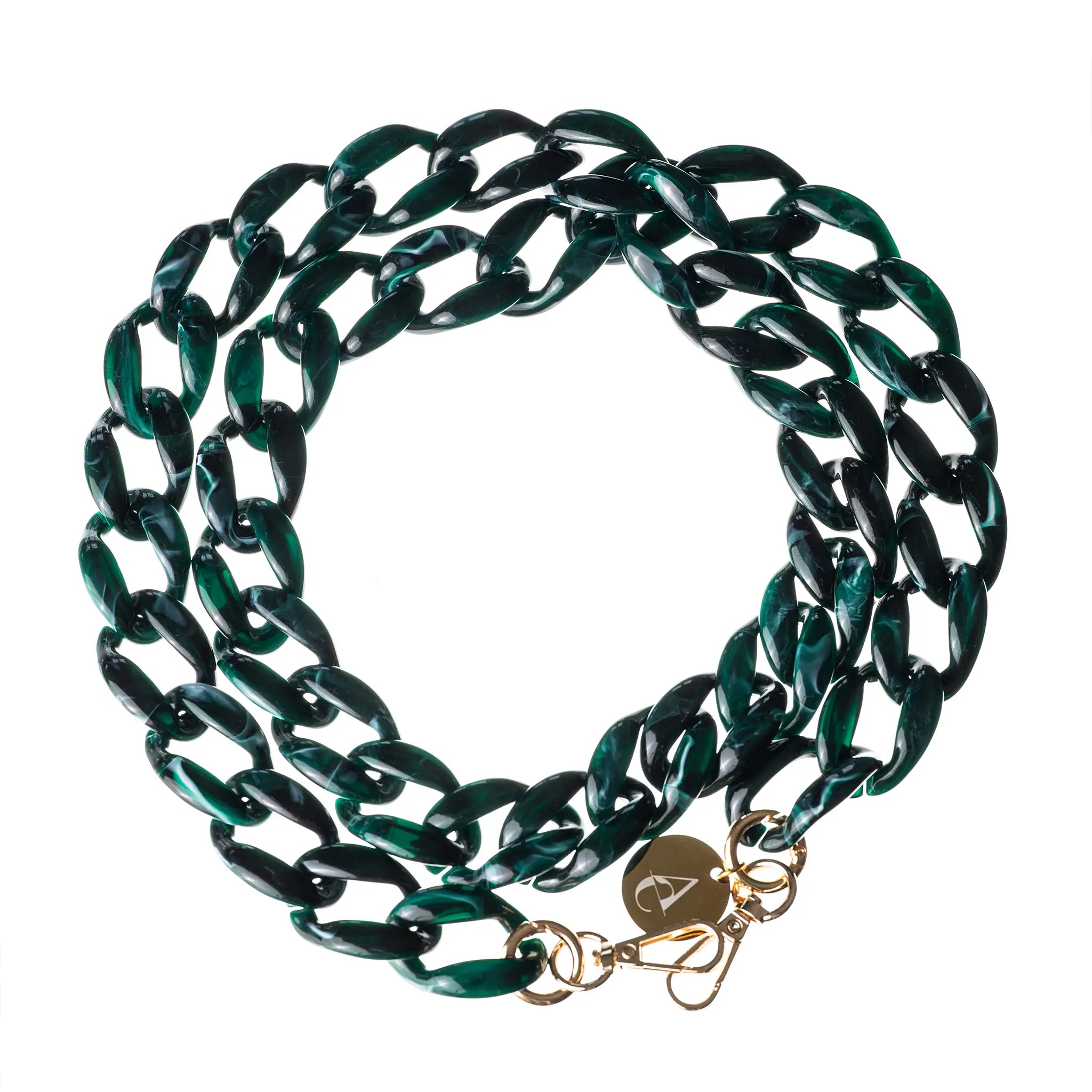 "Moss" Long Dark Green Chain 120cm