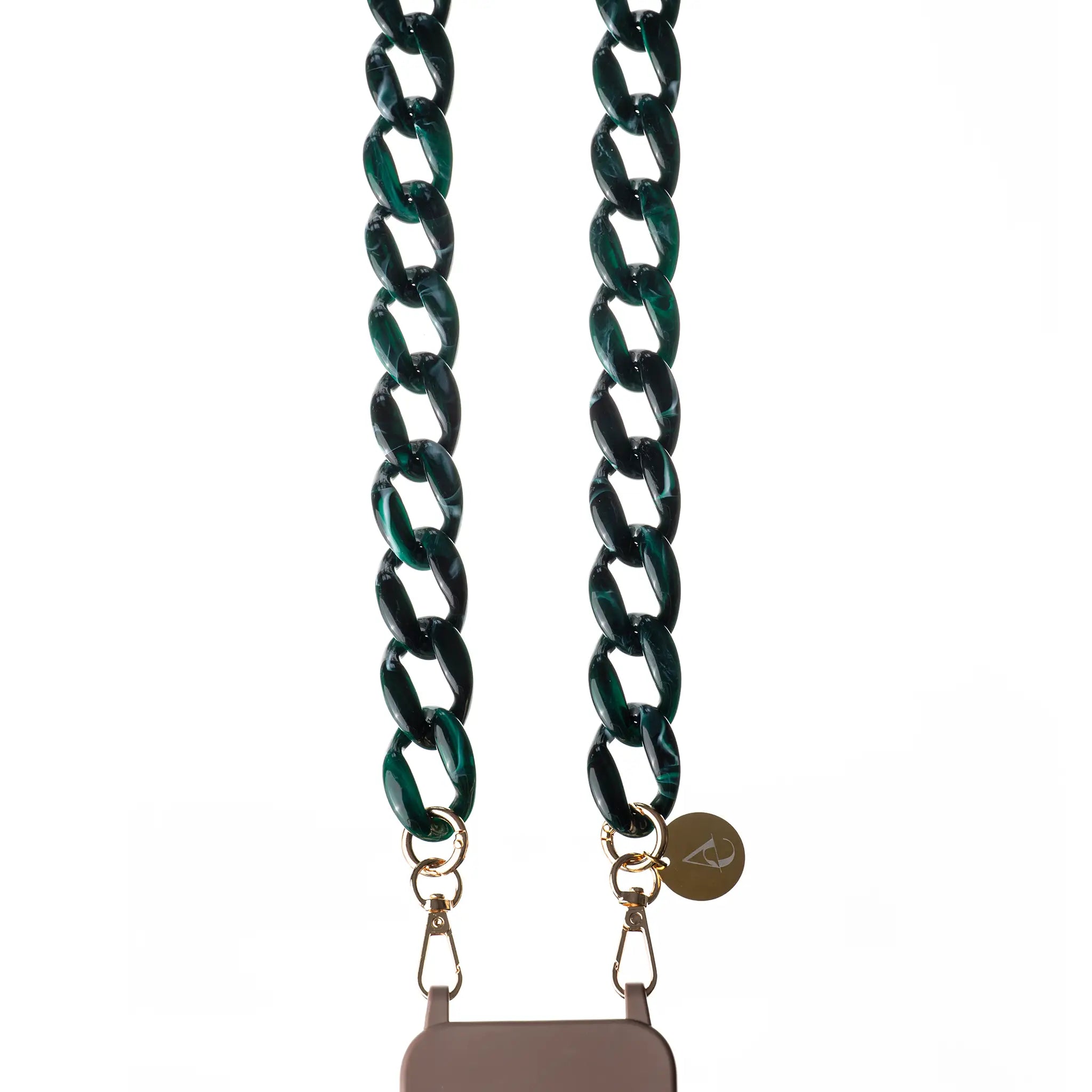 "Moss" Long Dark Green Chain 120cm