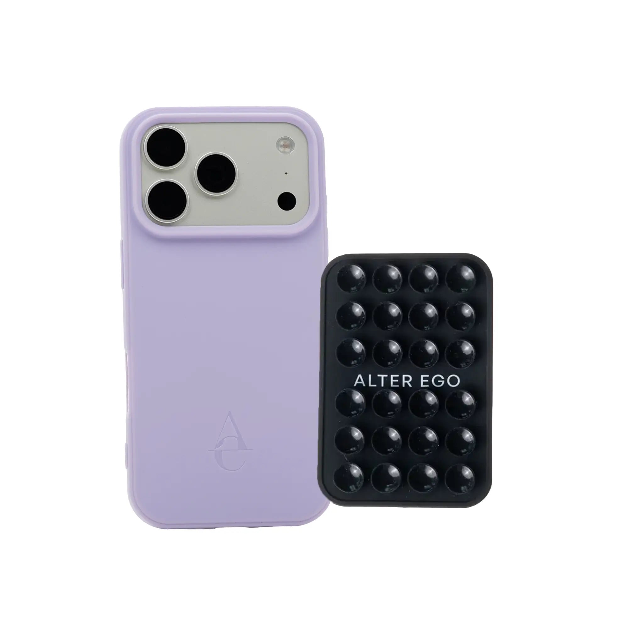 Set "Mauve" - Purple Case + Suction Cup Holder/ Sticky Phone Mount