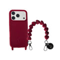 Set "Cherry Noir" - Burgundy Case + Heart Suede Chain