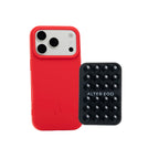 Set "Rouge" - Red Case + Suction Cup Holder/ Sticky Phone Mount